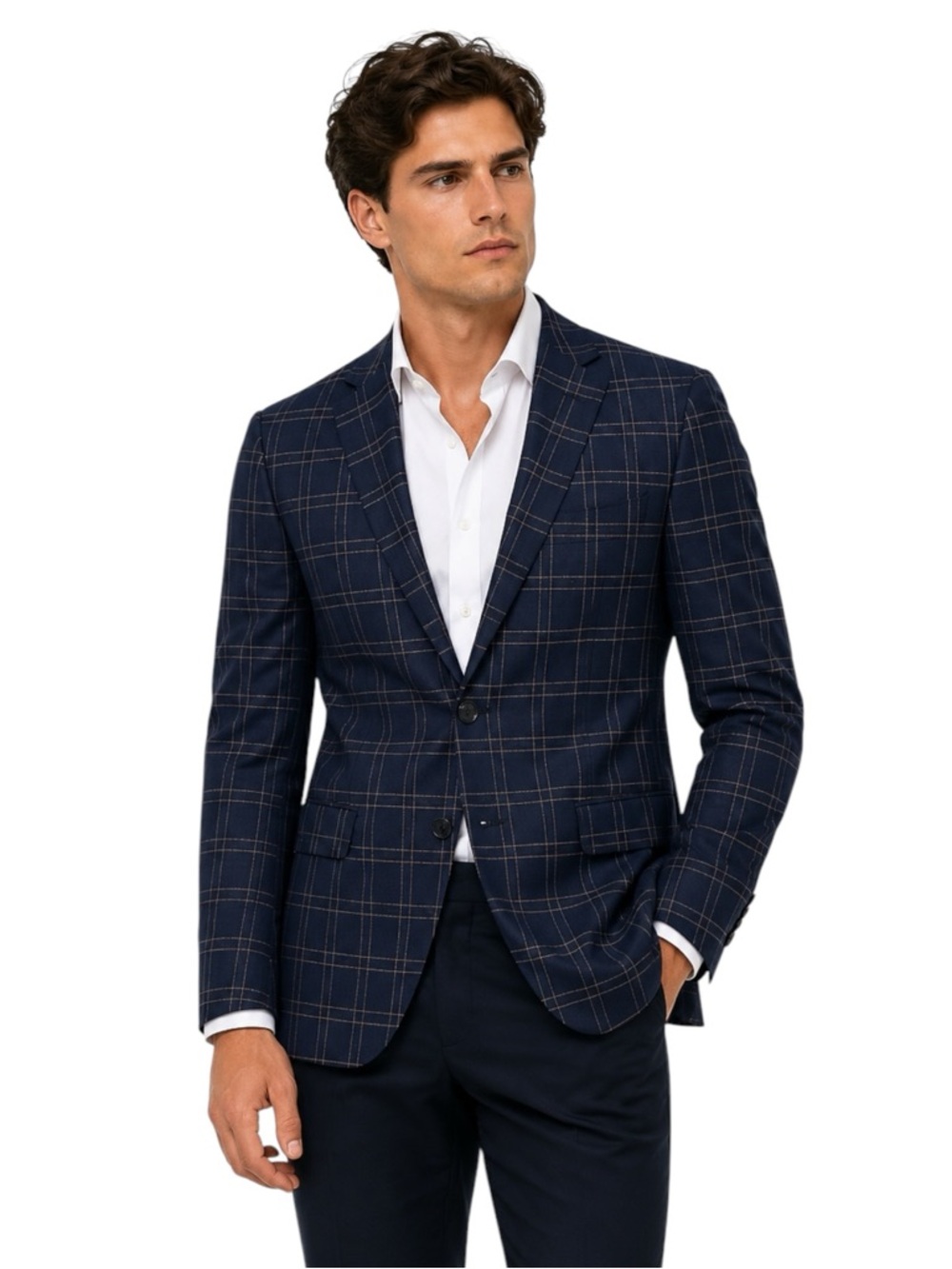 Vinci Italian Wool Windowpane Sport Coat Blazer Men’s 42L